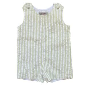 Baby Boy's Green and White Striped Romper - 12m